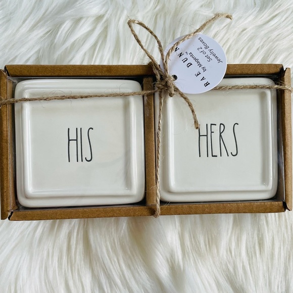 RAE DUNN NWT Jewelry Boxes Set of 2 His & Hers NWT Gifts for Her - Picture 1 of 7